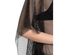 TWINSET MILANO Copricostume in Rete a Maglia Larga, Nero, Stile Kimono da Spiaggia, Costume da Bagno Trasparente - TG S/M