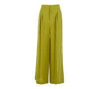 Twinset, ,Trousers ,Donna ,Verde ,L Pantaloni ampi in misto lino