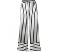 Twinset - Pantaloni a Zampa in Raso a Righe - - Trousers - Donna - Blu - S