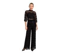 Twinset - Pantaloni ampi in pizzo macramè - - Trousers - Donna - Nero - M