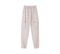 Twinset - Pantaloni Cargo a Righe in Popeline - - Trousers - Donna - Rosa - S