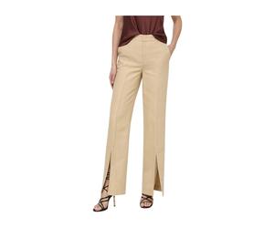 Twinset - Pantaloni in twill di lino con spacchi - - Trousers - Donna - Beige - L