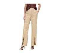 Twinset - Pantaloni in twill di lino con spacchi - - Trousers - Donna - Beige - S