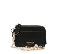 TWINSET Portacarte con tracolla e logo Nero