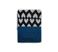 TWINSET SCIARPA DONNA STOLA IN MAGLIA JACQUARD CON CUORI BLU OTTANIO