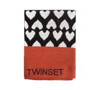 TWINSET SCIARPA DONNA STOLA IN MAGLIA JACQUARD CON CUORI BRUCIATO