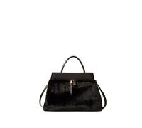 Twinset - Shopper in Pelliccia Sintetica con Lucchetto - - Bags - Donna - Nero - ONE SIZE