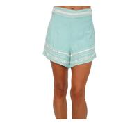 Twinset - Shorts in lino color acquamarina - - Shorts - Donna - Blu - M