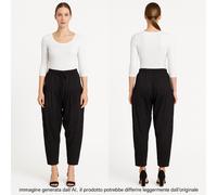 TwinSet Simona Barbieri Pantalone Donna 42 Medium Nero Turca Ricamato Affusolato