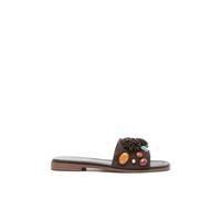 Twinset - Slides in Camoscio con Pietre Decorative - -Shoes -Donna -Marrone -40 EU