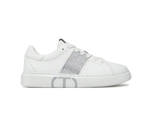 Twinset - Sneakers con Strass e Design Ovale - -Shoes -Donna -Bianco -37 EU