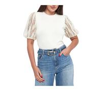 Twinset - Top con maniche in pizzo - - Knitwear - Donna - Bianco - M