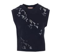 Twinset - Top in maglia con inserti in pizzo - - Tops - Donna - Nero - M