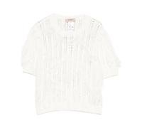 Twinset - Top in Maglia Misto Cotone - - Knitwear - Donna - Bianco - S