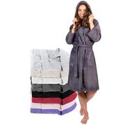 Twinzen Accappatoio per Donna con Cappuccio in Spugna Certificato Oeko Tex - 2 Tasche, Cintura - Vestaglia - per Uscire dalla Doccia, Assorbente e Confortevole