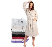 Twinzen Accappatoio per Donna con Cappuccio in Spugna Certificato Oeko Tex - 2 Tasche, Cintura - Vestaglia - per Uscire dalla Doccia, Assorbente e Confortevole