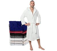 Twinzen Accappatoio per Uomo con Cappuccio in Spugna, 2 Tasche, Cintura Cotone Senza Prodotto Chimico, Oeko Tex - Vestaglia per Uscire dalla Doccia, Assorbente e Confortevole