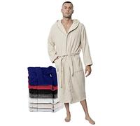 Twinzen Accappatoio per Uomo con Cappuccio in Spugna, 2 Tasche, Cintura Cotone Senza Prodotto Chimico, Oeko Tex - Vestaglia per Uscire dalla Doccia, Assorbente e Confortevole