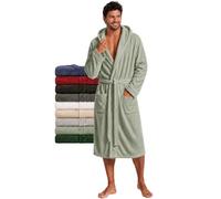 Twinzen Accappatoio per Uomo con Cappuccio in Spugna, 2 Tasche, Cintura Cotone Senza Prodotto Chimico, Oeko Tex - Vestaglia per Uscire dalla Doccia, Assorbente e Confortevole