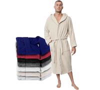 Twinzen Accappatoio per Uomo con Cappuccio in Spugna, 2 Tasche, Cintura Cotone Senza Prodotto Chimico, Oeko Tex - Vestaglia per Uscire dalla Doccia, Assorbente e Confortevole