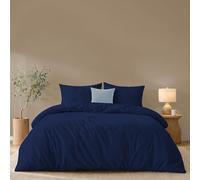 Twinzen Copripiumino 200x200 cm Blu scuro, con 2 Federe 50x70cm - Set Copripiumino Matrimoniale Microfibra - Oeko-Tex