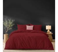 Twinzen Copripiumino 200x200 cm Bordeaux, con 2 Federe 50x70cm - Set Copripiumino Matrimoniale Microfibra - Oeko-Tex