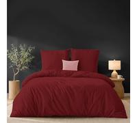 Twinzen Copripiumino 200x200 cm Bordeaux, con 2 Federe 65x65cm - Set Copripiumino Matrimoniale Microfibra - Oeko-Tex