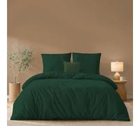 Twinzen Copripiumino 200x200 cm Verde, con 2 Federe 65x65cm - Set Copripiumino Matrimoniale Microfibra - Oeko-Tex