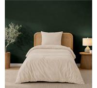 Twinzen Copripiumino Una Piazza e Mezza 140x200cm Beige, con 1 Federa 65x65cm - Set Copripiumino Matrimoniale Microfibra - Oeko-Tex