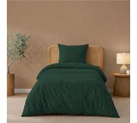 Twinzen Copripiumino Una Piazza e Mezza 140x200cm Verde, con 1 Federa 65x65cm - Set Copripiumino Matrimoniale Microfibra - Oeko-Tex