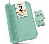 Twinzen Panni Microfibra, Panno Extra Assorbente - Verde Chiaro - Set da 2 | Assorbimento massimo · Pulisce e asciuga in 1 passaggio · Formato 40x50 cm · Senza aloni né pelucchi