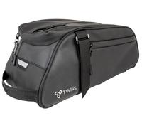 TWIRL Borsa da bicicletta per portapacchi, 6 litri Reflex con tracolla integrata, borsa per portapacchi, borsa posteriore per bicicletta, nero/grigio