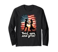 Twirl, Spin And Grin Square Dance Fun Maglia a Manica
