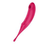 SATISFYER TWIRLING PRO AIR PULSE STIMULATOR VIBRATOR - RED
