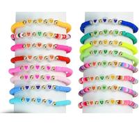 twirush 16 braccialetti dell'amicizia a forma di cuore, per ragazze, per feste, regolabili, si illuminano al buio, braccialetti con perline elasticizzate con ciondoli a forma di cuore, bomboniere per