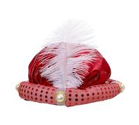 TWISAXC Cappello da sultano, cappello da principe arabo, turbante indiano, accessorio unisex che aumenta il divertimento durante feste a tema e festival, rosso