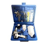 TWISAXC Set di pistole a spruzzo X5 Hvlp completo di due diverse,argento | spruzzatura di lavori di grandi dimensioni e dettagli attorno ai pannelli . Contiene la a spruzzo Drizzle Lvlp Para Pintar