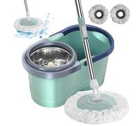 Twist Disc Mop Lavapavimenti - Scopa A Mano Con Tergicristallo Rotante - Microfibra Lavapavimento E Secchio Con Strizzatore - Secchio Lavapavimenti In Microfibra Per Pulire Pavimenti Casa