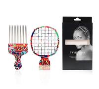 Twist It Up Comb - Pettine arricciacapelli Twist Up | Spugne per uomini neri | Pettine africano per capelli ricci | Spazzola per arricciare e arricciare i capelli ricci | Strumento per e
