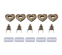 Twist Lock per borse in pelle, design classico a forma di cuore, materiale metallico resistente, facile da usare, ideale per borse e accessori, 5 set argento o bronzo (tipo 2)