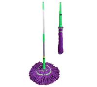 Twist Mop con manico telescopico | Facile mop spray | Forte assorbimento | PP e fibra di cotone 115 cm | Ideale per piastrelle in legno in cemento e pulizia profonda