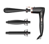 Twist & Style Kit Professionale per Capelli, Bellissima 3 Accessori Intercambiabili, Nero con Dettagli Oro Rosa, Ricci e Onde, 200W, Ceramica, 200°C