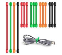 Twist Ties, Confezione da 16 fascette in silicone Organizzatore di cavi riutilizzabili multiuso per cinturini in gomma per la gestione dei cavi (3 pollici, 6 pollici)