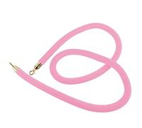 Twisted Hanging Crowd Control Stanchion Rope,Velvet Queue Barrier Rope for VIP Entry, with Gold Hooks, 2/3/4/5/7/9/10 Ft Long(Pink,2m/6.6ft/79inch)