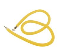 Twisted Hanging Crowd Control Stanchion Rope,Velvet Queue Barrier Rope for VIP Entry, with Gold Hooks, 2/3/4/5/7/9/10 Ft Long(Yellow,0.6m/2ft/24inch)