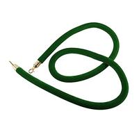 Twisted Hanging Crowd Control Stanchion Rope,Velvet Queue Barrier Rope for VIP Entry, with Gold Hooks, 2/3/4/5/7/9/10 Ft Long(Green,0.6m/2ft/24inch)