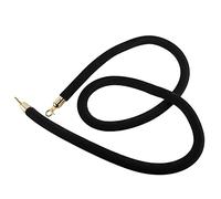 Twisted Hanging Crowd Control Stanchion Rope,Velvet Queue Barrier Rope for VIP Entry, with Gold Hooks, 2/3/4/5/7/9/10 Ft Long(Black,1.5m/5ft/59inch)
