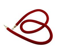 Twisted Hanging Crowd Control Stanchion Rope,Velvet Queue Barrier Rope for VIP Entry, with Gold Hooks, 2/3/4/5/7/9/10 Ft Long(Red,1.5m/5ft/59inch)