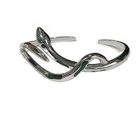 Twisted Infinity - Braccialetto a polsino aperto, smaltato, colore: Verde