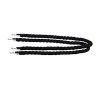 Twisted Nylon Crowd Control Rope,4.9ft Long VIP Barrier Hemp Rope, Hotel Bank Museum Ticket Gate Queue Divider(Black,Silver hook)
